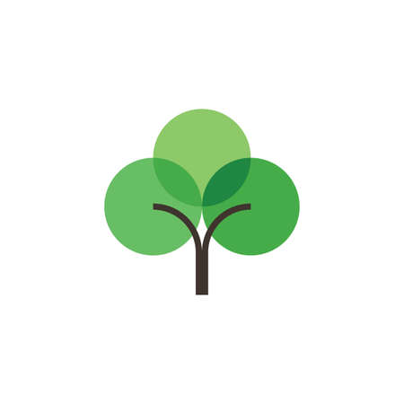 geometric flat green tree icon design elementのイラスト素材