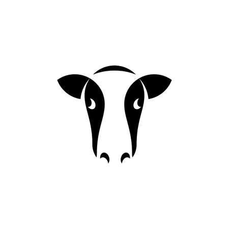 cow face symbol black icon vector designのイラスト素材