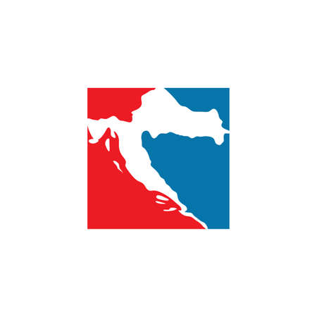 croatia map icon vectorのイラスト素材