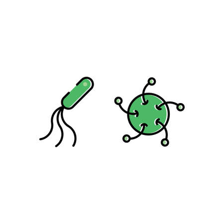 bacteria and virus icon vector symbolのイラスト素材