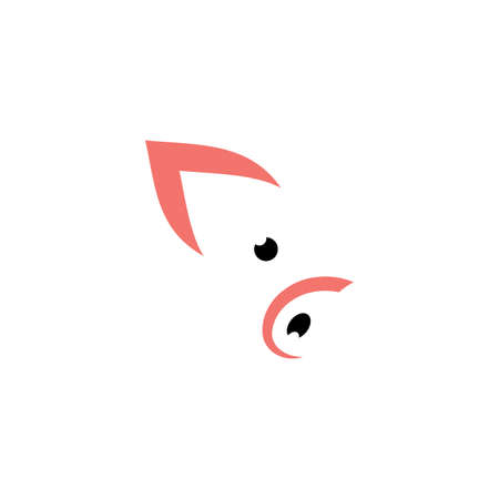 stylized pig vector icon symbolのイラスト素材