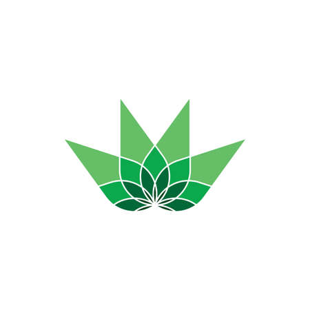 green flower leaves vector signのイラスト素材