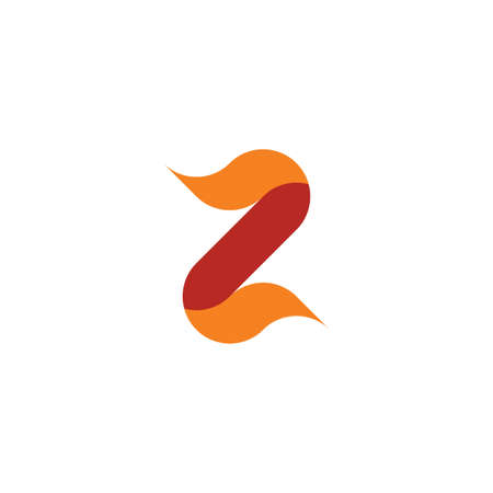 geometric z letter ribbon iconのイラスト素材