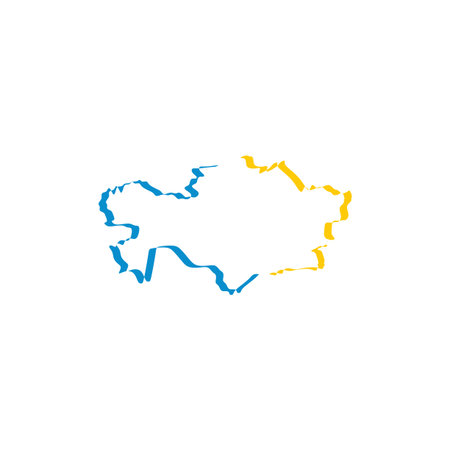 kazakhstan map icon vector symbolのイラスト素材