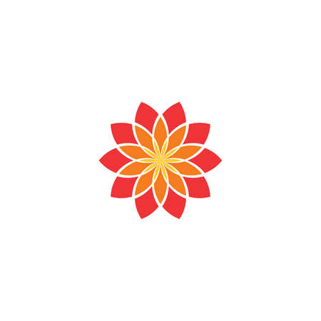 geometric circle abstract flower icon symbolのイラスト素材