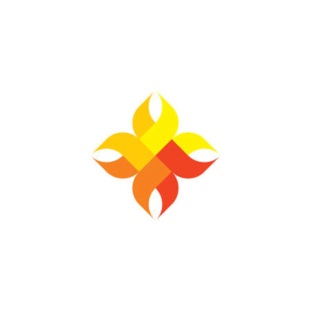 abstract fire flame icon geometric designのイラスト素材