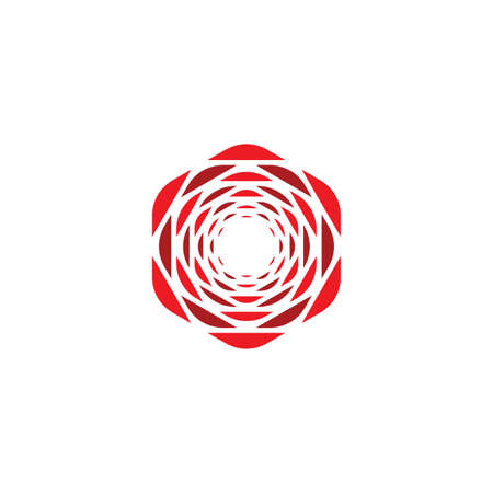 geometric rose flower vector iconのイラスト素材