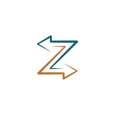 z letter with arrows symbol designのイラスト素材