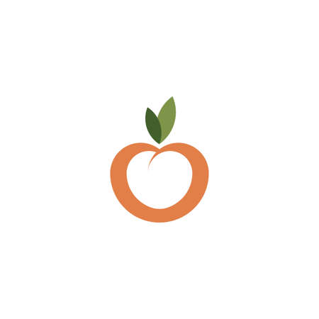 peach fruit icon symbol design elementのイラスト素材