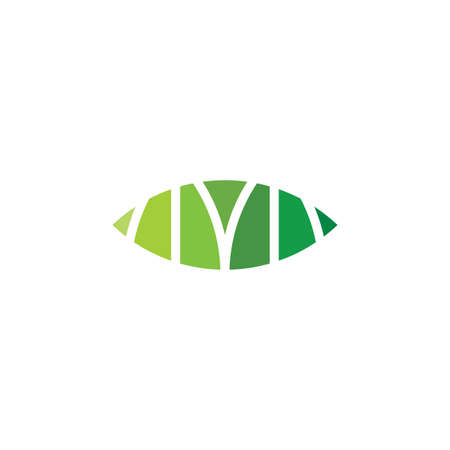 m letter leaf icon symbol design elementのイラスト素材