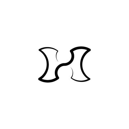 h black letter line icon vector sign elementのイラスト素材