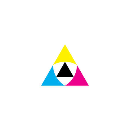 cmyk print triangle geometric icon vectorのイラスト素材
