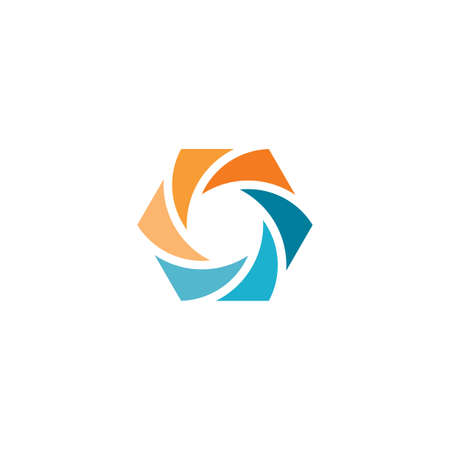abstract hexagon round symbolのイラスト素材