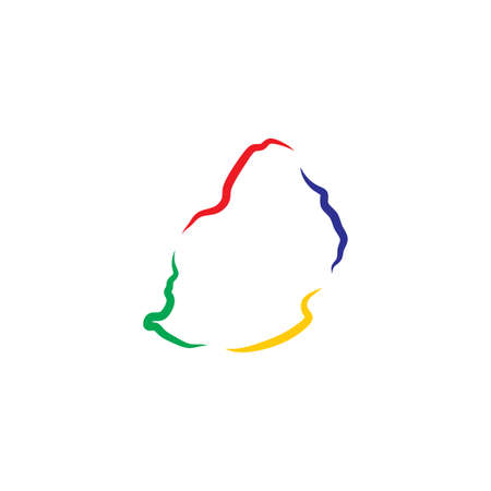 mauritius map icon vector symbolのイラスト素材