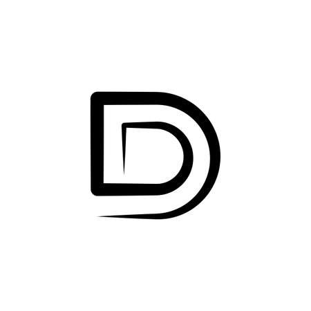 black logo letter d icon vectorのイラスト素材