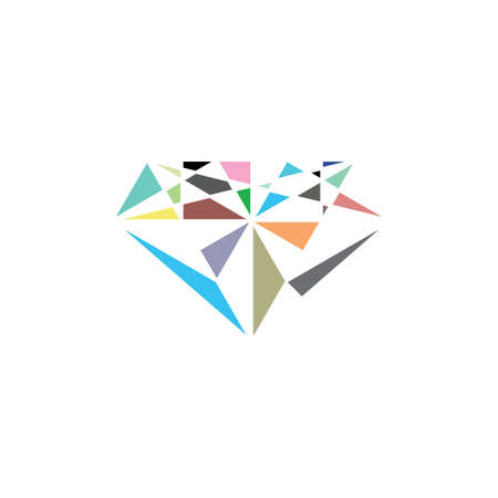 diamond colorful sparkle light logo icon vectorのイラスト素材