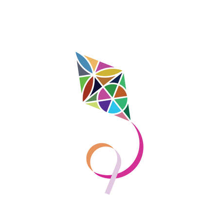 colorful geometric kite logo vector iconのイラスト素材
