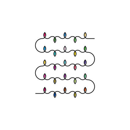 colorful christmas party lights vector illustrationのイラスト素材
