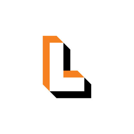 letter l optical illusion logo iconのイラスト素材