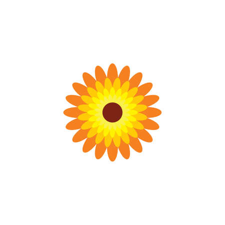 marigold flower logo icon vectorのイラスト素材