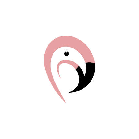 flamingo bird head logo vector iconのイラスト素材