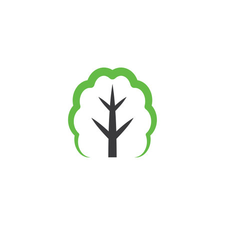 stylized tree leaf icon logo designのイラスト素材
