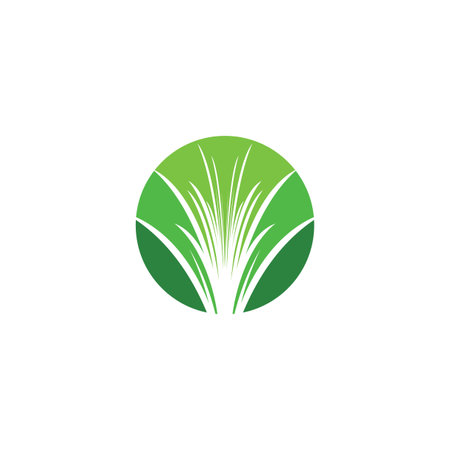 grass vector circle icon designのイラスト素材