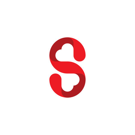 letter s red heart love logo icon vector designのイラスト素材