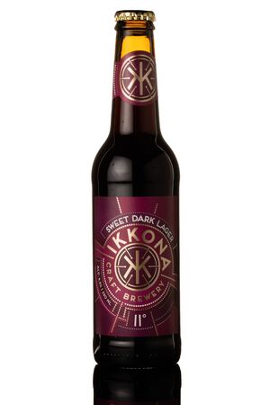 product photo of slovak beer bottle on white backgroundのeditorial素材