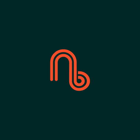 Letter AB or NB logo Design with line art for illustration useのイラスト素材