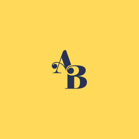 Letter AB or BA logo Design with line art for illustration useのイラスト素材