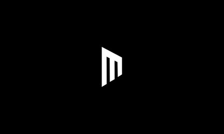 M letter logo with negative space for illustration useのイラスト素材