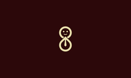 snow man logo with tie designed for winter vacationのイラスト素材