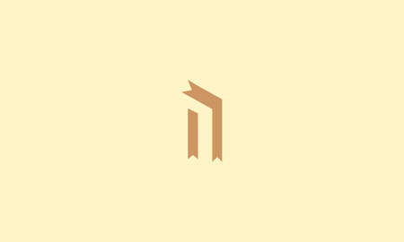 N letter Logo design with sharp edges ribbon for vector useのイラスト素材