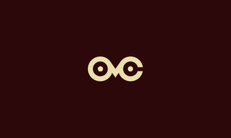 Owl eyes minimal logo designのイラスト素材