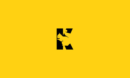 K with Squirrel in negative space