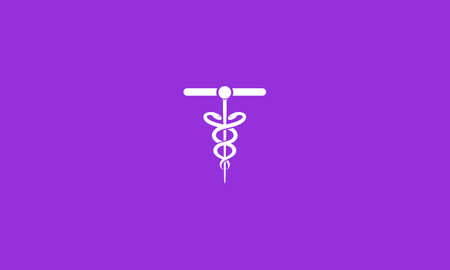 Initial Letter T incorporated with Caduceus Medical Logo Designのイラスト素材