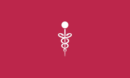 Initial Letter I incorporated with Caduceus Medical Logo Designのイラスト素材
