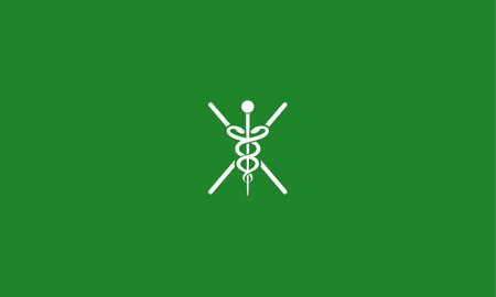 Initial Letter X incorporated with Caduceus Medical Logo Designのイラスト素材