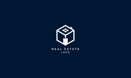 Real Estate Vector Logo Design box cube houseのイラスト素材