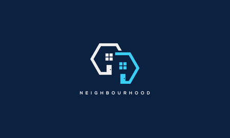 Real Estate Vector Logo Design two houses neighbourのイラスト素材