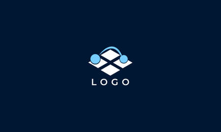 Vector Logo Design bouncing ball tiles floorのイラスト素材