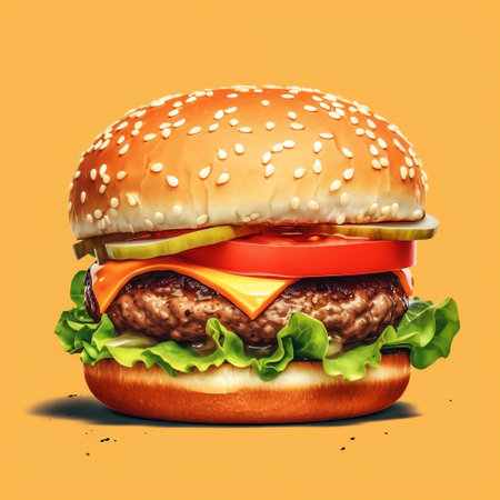 Burger illustration for Celebrating National Hamburger Day!の素材