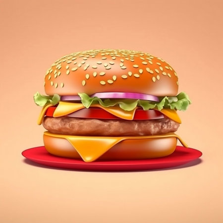Burger illustration for Celebrating National Hamburger Day!の素材