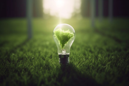 Lightbulb Symbolizing Green Energy Revolution Generative AIの素材