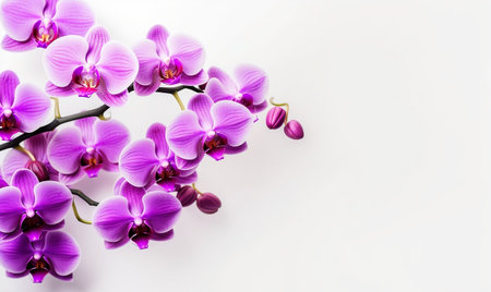 Close-Up Orchid: White Background Generative AIの素材