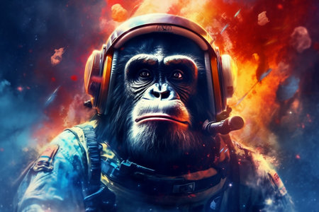 Space Monkey: Galactic Astronaut Generative AIの素材