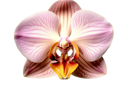 Close-Up Orchid: White Background Generative AIの素材