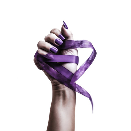 Purple Ribbon: Girl's Hand Generative AIの素材