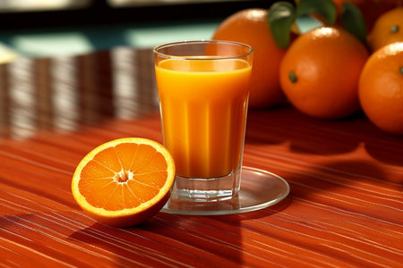 Isolated Orange Juice in Glass on White Backgroundの素材